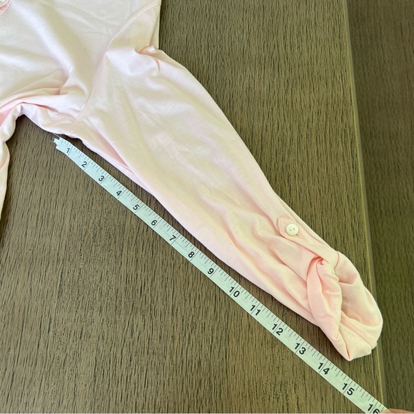 J. Jill Light Pink Feminine Buttoned Front Lightweight Adjustable Sleeve Tunic - Picture 12 of 13